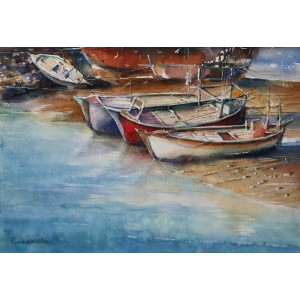 Momin Waseem, 10 x 15 Inch, Water Color on Paper, Seascape Painting, AC-MW-038
